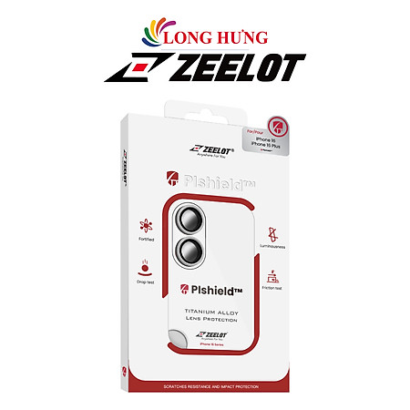 Dán Camera cường lực viền màu chống va đập Zeelot PIshield iP16/16 Plus - Hàng chính hãng