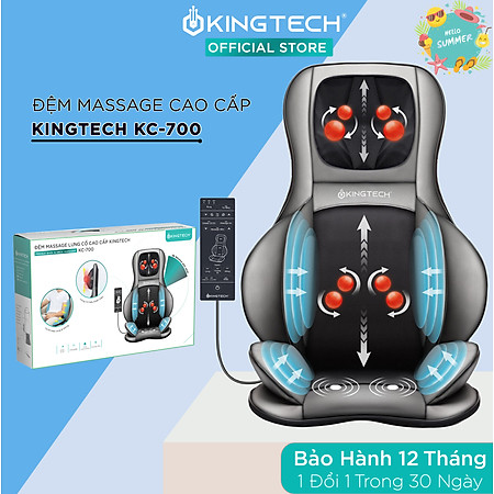 Đệm, Ghế Massage Cao Cấp KingTech KC-700 - Máy Mát Xa Lưng, Cổ Vai Gáy Chế Độ 3D Chuyên Sâu, Kết Hợp Tính Năng Nhiệt, Túi Khí - Hàng Chính Hãng