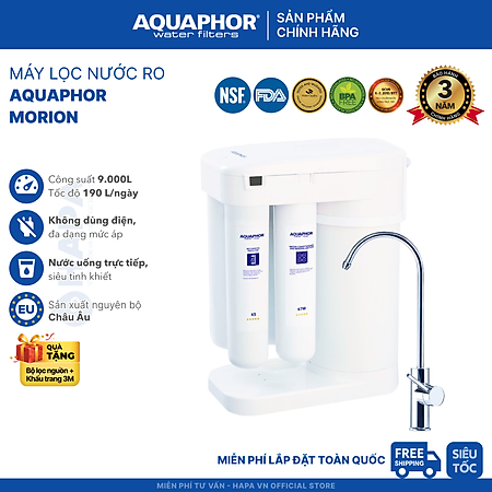 Máy Lọc Nước AQUAPHOR MORION DWM-101S Chuẩn Nước Uống Trực Tiếp, Công Nghệ RO Không Dùng Điện - Nhập Khẩu Châu Âu, Hàng Chính Hãng