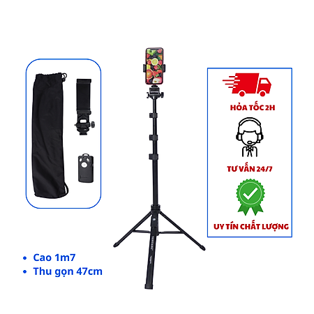 Gậy selfie Yunteng VCT 91666L - tích hợp chân tripod và cằm tay selfie nhỏ gọn tiện lợi - hàng chính hãng