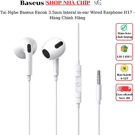 Tai Nghe Baseus Encok 3.5mm lateral in-ear Wired Earphone H17 - Hàng Chính Hãng