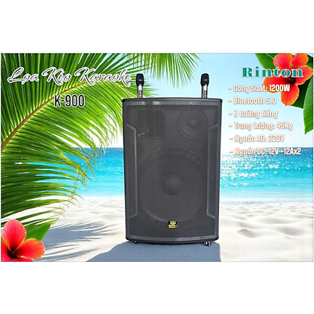 Loa Kéo Karaoke Rinton K-900 công suất 1200W (hàng chính hãng)