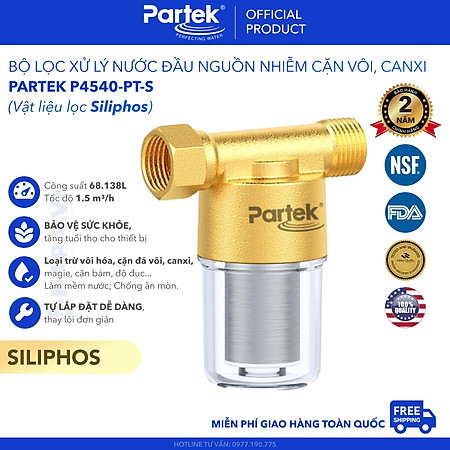Bộ Tiền Xử Lý Nước PARTEK P4540-PT-S Siliphos Loại Bỏ Cặn Đá Vôi, Cặn Canxi, Độ Đục, Chống Bám Cặn... - Hàng Chính Hãng