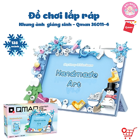 Đồ Chơi Lắp Ráp Xếp Hình Qman 36011 - Khung Ảnh Giáng Sinh Noel (123 Mảnh Ghép) Dành Cho Bé Từ 6 Tuổi