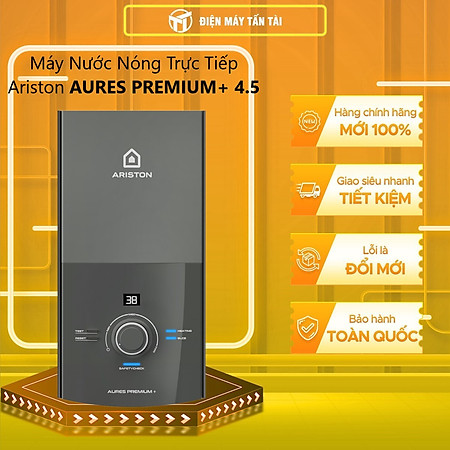Bình nóng lạnh trực tiếp Ariston 4500W AURES PREMIUM+ 4.5 - Hàng chính hãng