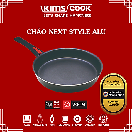 Chảo Next Style Chống Dính Kims Cook NA120GT-BK-H - Đáy Từ - Hợp Kim Nhôm