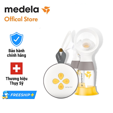 Máy hút sữa Medela Swing Maxi Plus 2.0 | Máy hút điện đôi - Có pin sạc tích điện, phễu Flex vành silicone, công nghệ 2 Phase Expression, Không cần cắm điện khi sử dụng, tiện lợi khi di chuyển