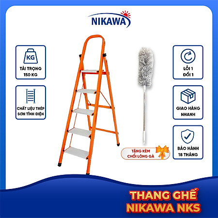 Thang Ghế Nikawa NKS-04 - 4 Bậc - 92cm - Màu Cam
