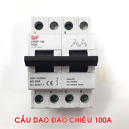CB, Aptomat đảo chiều 2 nguồn điện 100A/220V LW