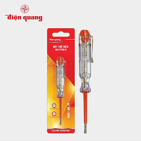Bút Thử Điện Điện Quang ĐQ ETP06 R (Đầu Vít Dẹp,140 mm, Màu Đỏ)