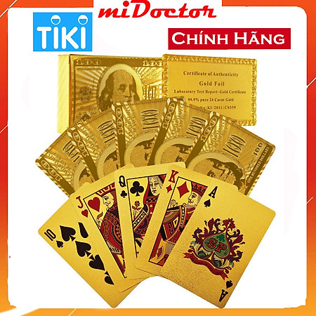 Bài Tây Mạ Vàng miDoctor Cao Cấp Nhũ Vàng 24K Chính Hãng