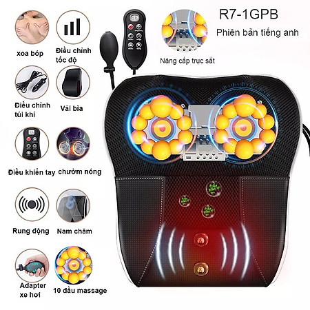 ￼Gối Massage Cổ Vai Gáy Hồng Ngoại (loại 1 ) - Máy Massage 16 bi cao cấp thế hệ mới  2024
