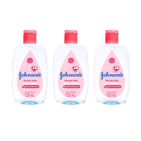 Combo 3 Chai Nước Hoa Cho Bé Johnson's Baby Cologne Hương Phấn Hoa Power Mist Baby Cologne 125ml