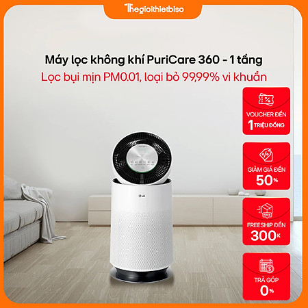 Máy lọc không khí 1 tầng PuriCare360 Safeplus AS65GDWH0- Hàng chính Hãng LG - Bảo hành 12TH