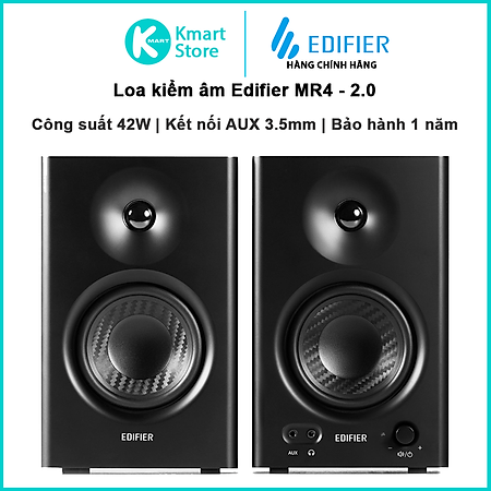 Loa kiểm âm Edifier MR4 Xử lý tín hiệu số Đầu vào TRS balance - Hàng chính hãng
