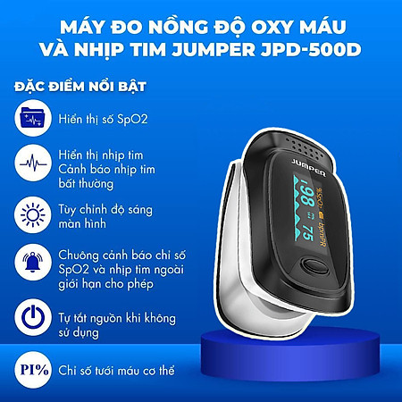 Máy Đo Nồng Độ Oxy Và Nhịp Tim Jumper JPD-500D | Màn Hình Màu OLED