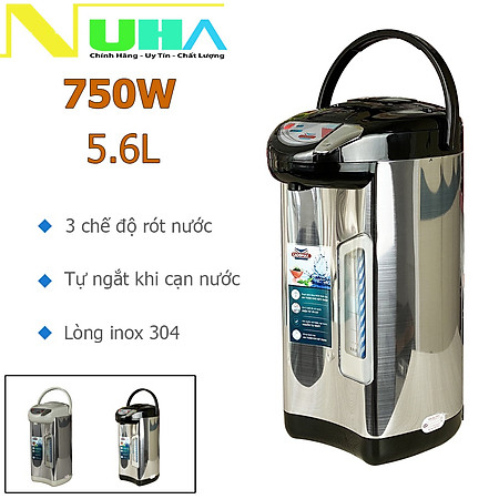 Bình thủy điện 5.6L Ladomax HA-1656 có 3 chế độ rót, thiết kế 3 lớp cách nhiệt với ruột bình bằng inox 304 không gỉ-Hàng chính hãng