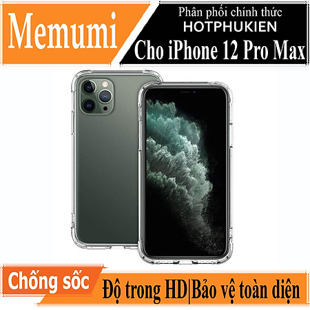 Ốp lưng cho iPhone 12 Pro Max (6.7 inch) chống sốc siêu mỏng 1mm Hiệu Memumi Glitter Độ trong tuyệt đối, chống trầy xước, chống ố vàng, tản nhiệt tốt - hàng nhập khẩu