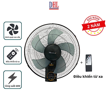Quạt treo tường điện tử Mitomo FTT-60AE NEW 2024, có điều khiễn từ xa, hẹn giờ hàng chính hãng - Bảo hành 2 năm
