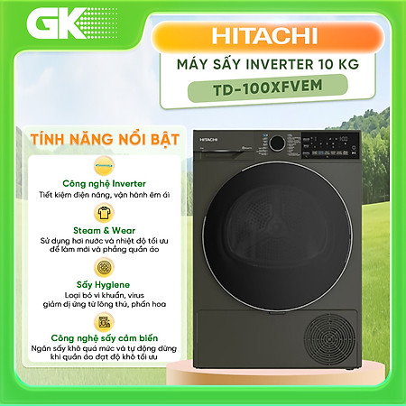 MÁY SẤY HITACHI INVERTER TD-100XFVEM - Hàng chính hãng