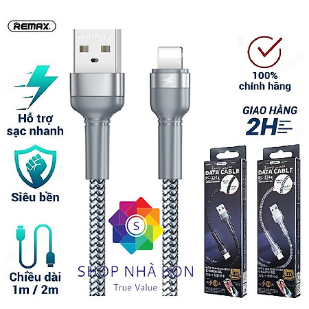 Dây cáp sạc Remax RC-124i hỗ trợ sạc nhanh  - Hàng Chính Hãng