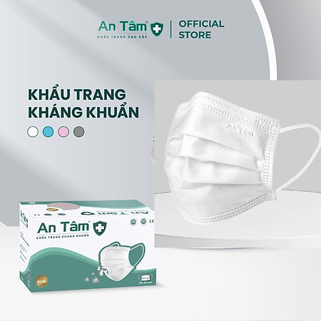 Khẩu Trang Y Tế Kháng Khuẩn Cao Cấp An Tâm - 4 Lớp - 50 Cái/Hộp