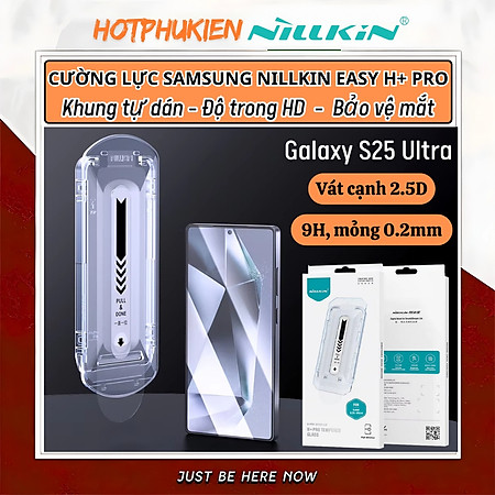 Dán kính cường lực màn hình khung tự dán cho Samsung Galaxy S25 Ultra / S25 Plus 5G hiệu Nillkin H+ Pro - Mỏng 0.2mm, Phủ Nano Olephobic, Vát cạnh 2.5D, chống vân tay - Hàng nhập khẩu