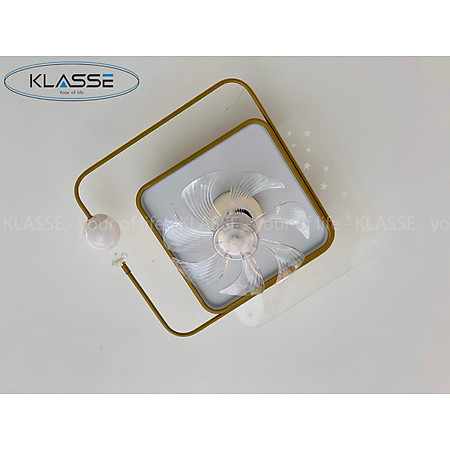 Quạt Đèn Ốp Trần Xoay 360 độ, có điều khiển từ xa, đèn 3 chế độ màu