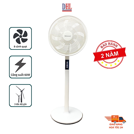 Quạt đứng điện tử có điều khiễn từ xa, hẹn giờ Mitomo FCE-60AEV, công suất 60W, động cơ dây đồng - Bảo hành 2 năm hàng chính hãng