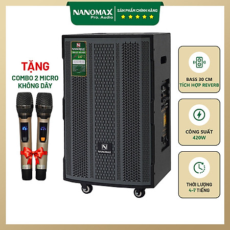Loa Kéo 4 Tấc Nanomax SK-1201 Bass 30cm 420w Karaoke Bluetooth. Hàng chính hãng