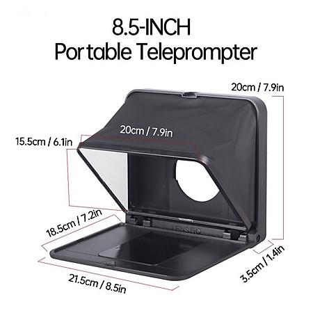 Lensgo Teleprompter TC7 - Máy Nhắc Chữ Mini Cho Biên Tập Viên, MC Truyền Hình, Kích Thước Nhỏ Gọn, Dùng Cho Điện Thoại, Máy Ảnh - Hàng Chính Hãng