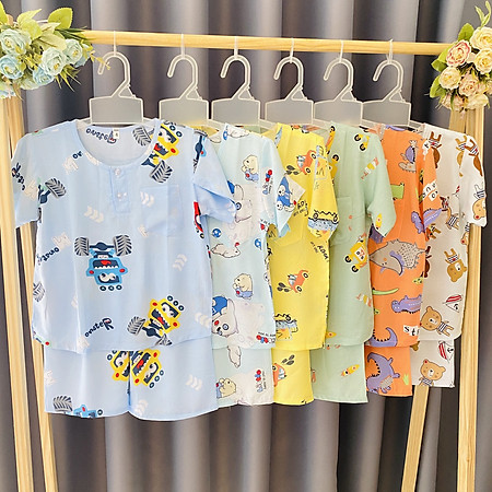 1 Bộ đồ bộ Bé Trai Tay Ngắn chất vải tole lanh 2 da loại 1 mềm mịn, thoáng mát- Nhiều size 1-16 cho bé 5-55kg