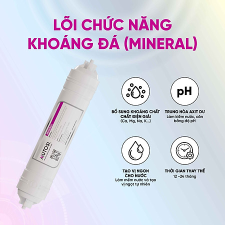 Lõi lọc nước chức năng - Hàng chính hãng Mutosi số 6/7/8 - Lõi đúc - Lõi khoáng đá (Mineral) - Bù khoáng, điện giải