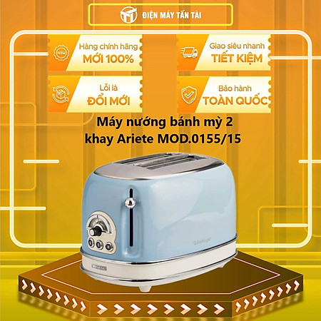 Nướng bánh mỳ 2 khay  (Màu xanh da trời) Ariete  MOD. 0155/15 - Hàng chính hãng