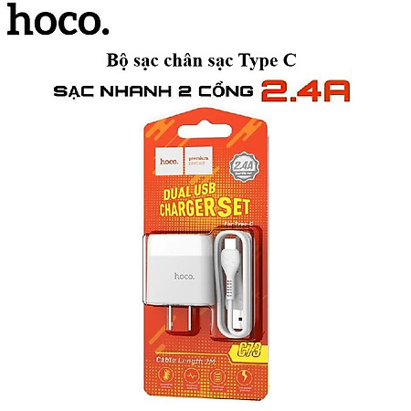 CỐC SẠC NHANH 12W 2 CỔNG CHỐNG CHÁY NỔ HOCO C73 - CỦ SẠC ĐA NĂNG 2.4A CHO CÁC DÒNG ĐIỆN THOẠI CHÍNH HÃNG
