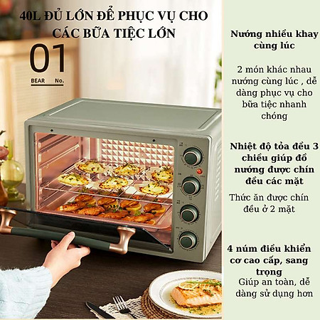 Lò nướng Bear DKX-B40R2, dung tích 40 lít Hàng chính hãng