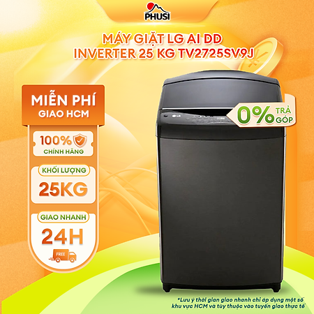 TV2725SV9J  - Máy giặt LG AI DD Inverter 25 kg TV2725SV9J - Hàng Chính Hãng - Chỉ Giao Hồ Chí Minh