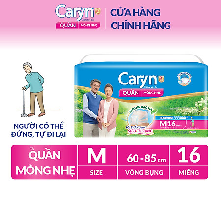 Tã Quần Mỏng Nhẹ Caryn Gói Siêu Lớn M16