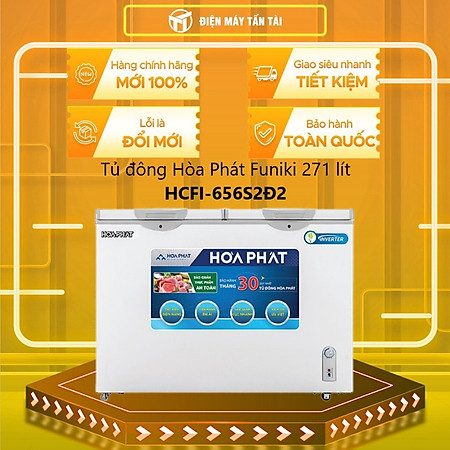 TỦ ĐÔNG MÁT INVERTER HÒA PHÁT 270 LÍT HCFI-656S2Đ2 ĐỒNG (R600A) (HÀNG CHÍNH HÃNG) (CHỈ GIAO HCM)