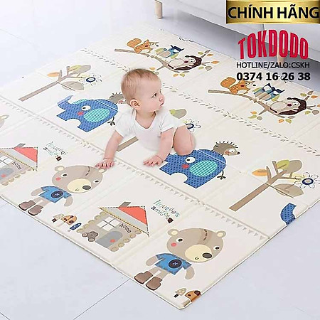 Thảm Trải Sàn Cho Bé Xốp XPE 2 Mặt Phủ Silicone Hàn Quốc Mẫu Đẹp Chống Thấm, Chống Va Đập Trơn Trượt-1m8*2m Hàng Chính Hãng TOKDODO