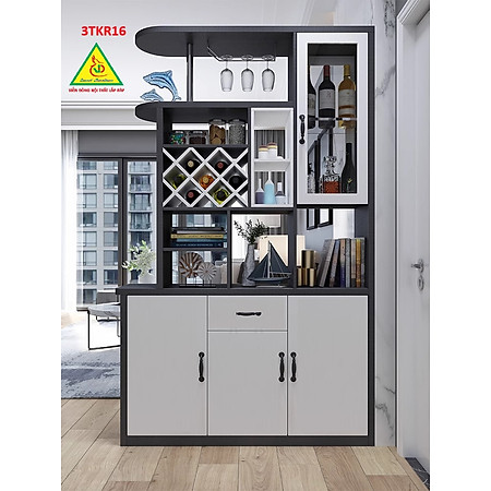 Vách ngăn kiêm tủ rượu trang trí phòng khách 3TKR16 - Nội thất lắp ráp Viễn Đông ADV