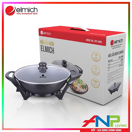 Nồi lẩu điện Elmich EPE-3609 (Công suất 1500W - Dung Tích 4L) - Hàng Chính Hãng