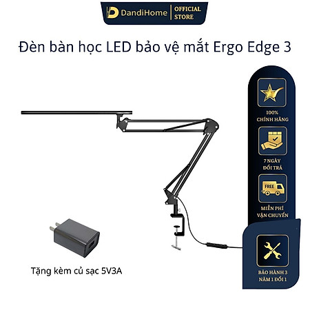 Đèn bàn học Led bảo vệ mắt Ergo Edge 3 DandiHome chống cận để làm việc, đọc sách cao cấp có thể kéo dài và gấp gọn