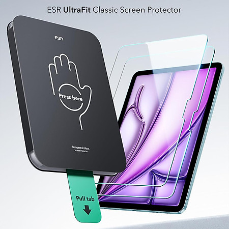 Kính cường lực dán màn hình cho iPad Air 11 inch / iPad Air 13 inch M2 M3 2025/2024 ESR UltraFit Classic Screen Protector - Hàng Chính Hãng