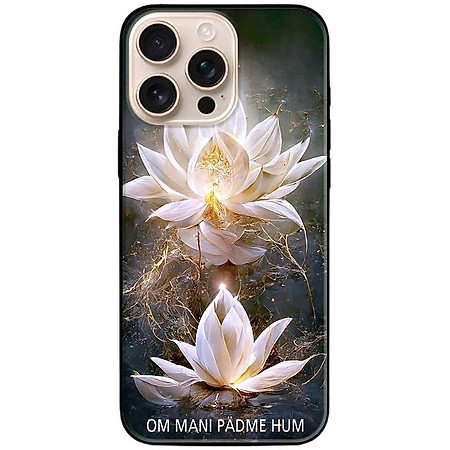 Ốp lưng dành cho Iphone 16 - 16 Plus - 16 Pro - 16 Pro Max - Om Mani Sen Trắng - Hàng Chính Hãng