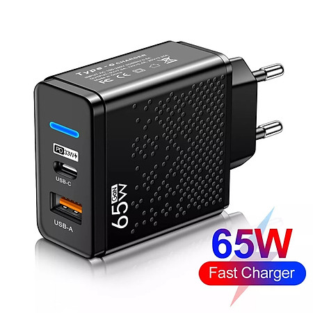 Củ sạc nhanh Elough PD65W cho điện thoại, máy tính bảng gồm 1 cổng USB-A 3.0 và 1 cổng Type-C, hàng nhập khẩu