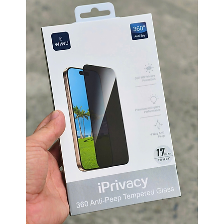 Kính cường lực chống nhìn trộm 4 chiều cho iPhone 17 Pro Max / 17 Pro / 17 Air / 17 hiệu WI WU Privace 360 - Hàng chính hãng