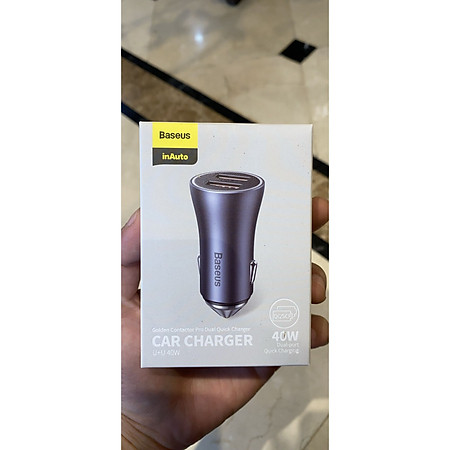 Tẩu sạc nhanh Oto 40w Baseus 2 cổng CCJD-A0G-Hàng Chính Hãng