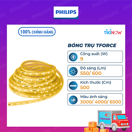 Đèn LED dây Philips HLS168 Cuộn 50m - Công suất 9W, ánh sáng vàng, ánh sáng trắng