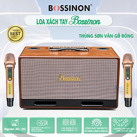 LOA BOSSINON N2283K (THÙNG SƠN PU BÓNG) _Kích thước: 535 (W) x 295 (D) x 300 (H)mm _Nặng 14kg _Công suất: 500Watts- HÀNG CHÍNH HÃNG